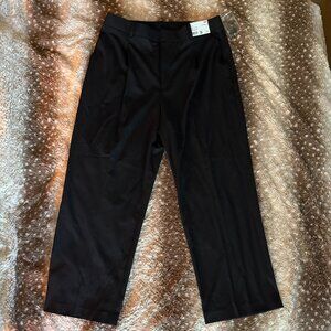 NWT Black XXL Uniqlo Pleated Wide Trousers 